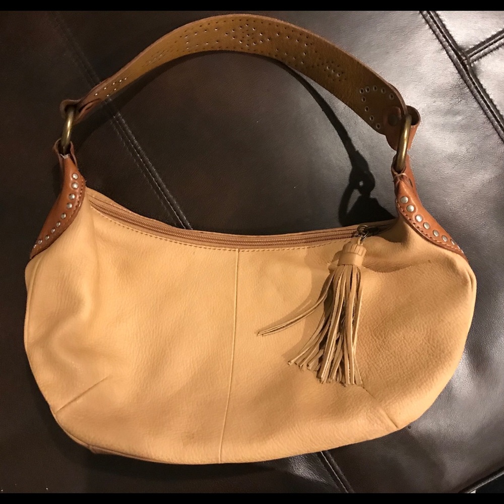Fossil Camel  Color Soft Leather Handbag.